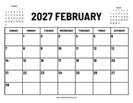 2027 February Calendar