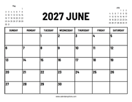 2027 June Calendar