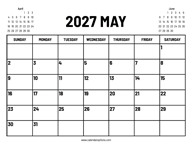 2027 May Calendar