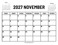 2027 November Calendar