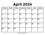 April 2024 Calendar With Holidays