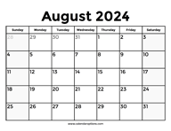 August 2024 Calendar With Holidays