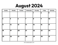 August 2024 Calendar