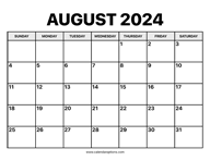 August Calendar 2024