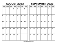 August and September 2023 Calendar