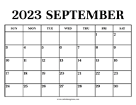Calendar 2023 September