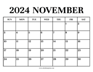 Calendar 2024 November
