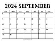 Calendar 2024 September