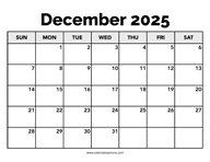 Calendar December 2025