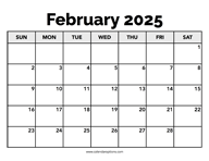 Calendar February 2025