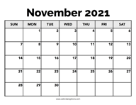 Calendar November 2021