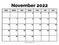 Calendar November 2022