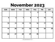 Calendar November 2023