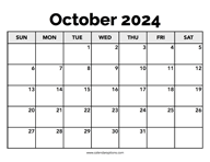 Calendar October 2024