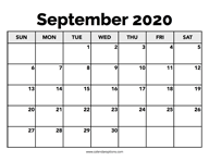 Calendar September 2020