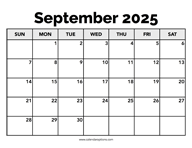 Calendar September 2025