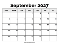 Calendar September 2027