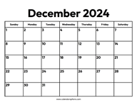 December 2024 Calendar