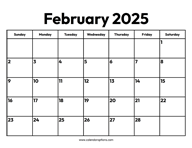 February 2025 Calendar