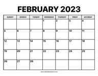 February Calendar 2023