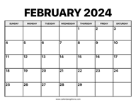 February Calendar 2024