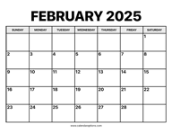 February Calendar 2025