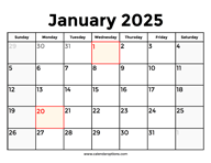 January 2025 Calendar With Holidays