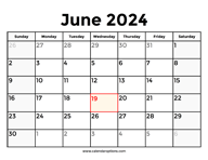 June 2024 Calendar With Holidays