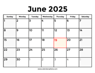 June 2025 Calendar With Holidays