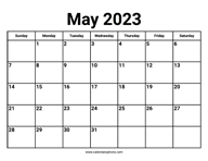 May 2023 Calendar