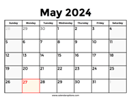 May 2024 Calendar With Holidays