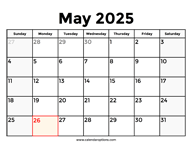 May 2025 Calendar With Holidays