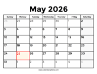 May 2026 Calendar With Holidays