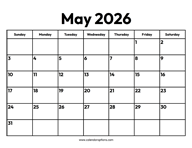 May 2026 Calendar