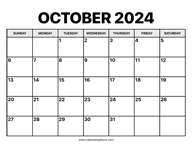 October Calendar 2024