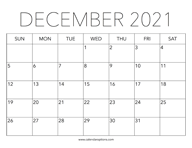Printable December 2021 Calendar