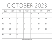 Printable October 2023 Calendar