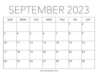 Printable September 2023 Calendar
