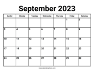 September 2023 Calendar