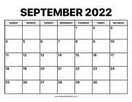 September Calendar 2022
