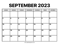 September Calendar 2023