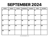 September Calendar 2024