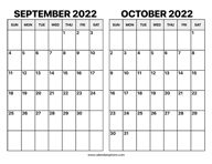October and November 2022 Calendar – Calendar Options