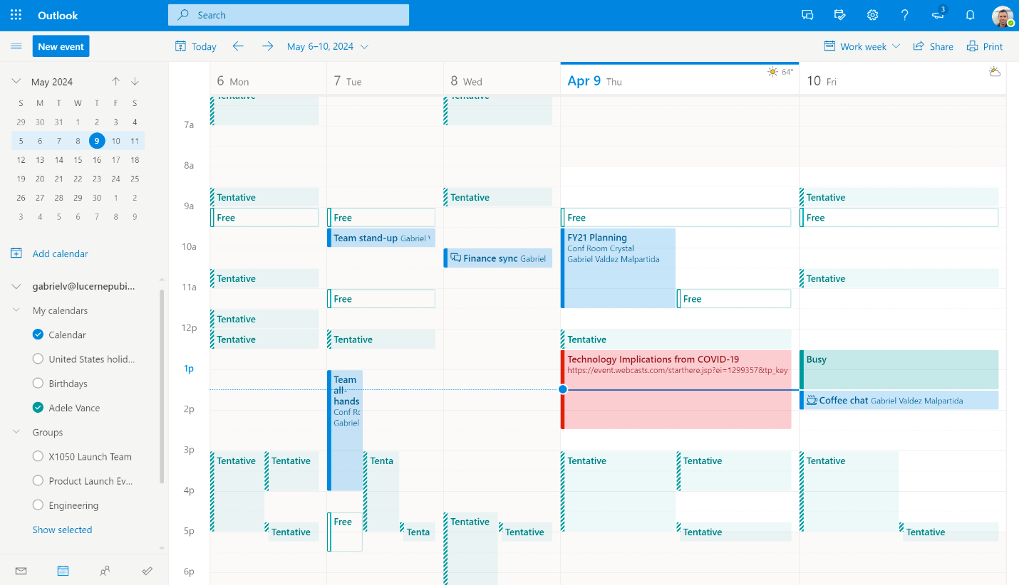 Microsoft Outlook Calendar