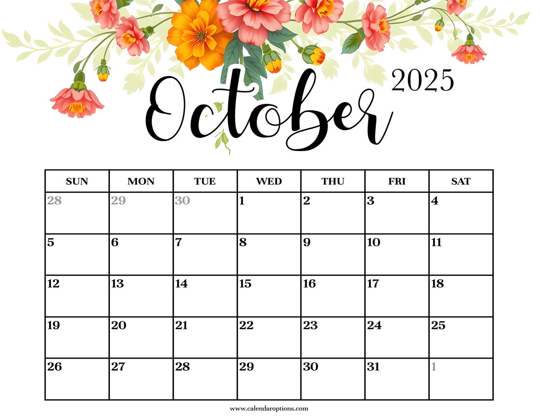 October 2025 Floral Calendar