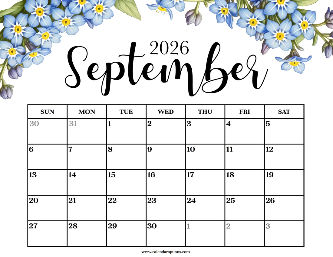 September 2026 Floral Calendar
